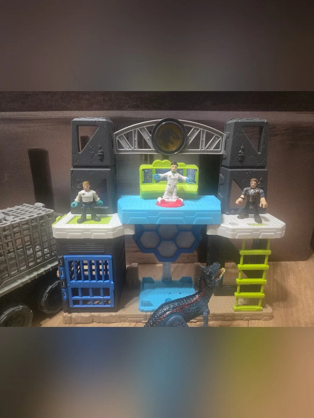 Fisher-Price Imaginext Jurassic World Green and Blue Dinosaur Transport